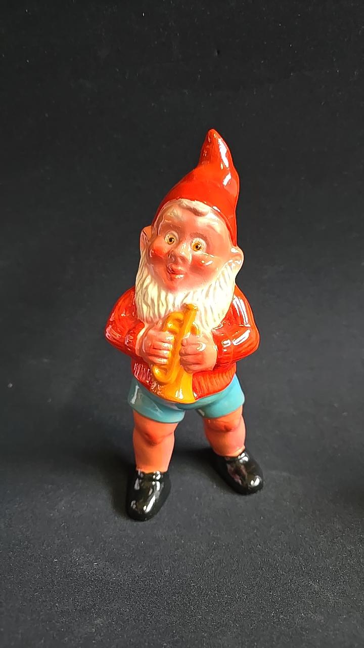Tomte, tysk, jul, musikant, trumpet