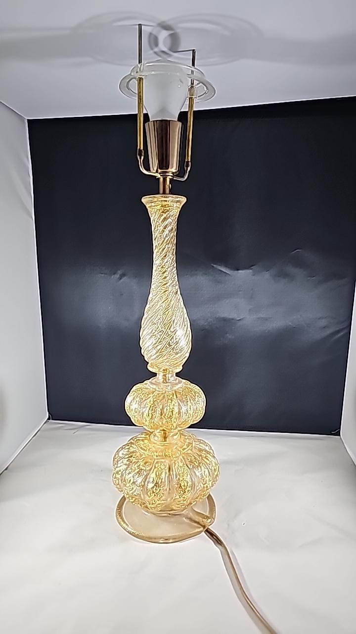 Vintage Barovier Gold Fleck Murano Lamp