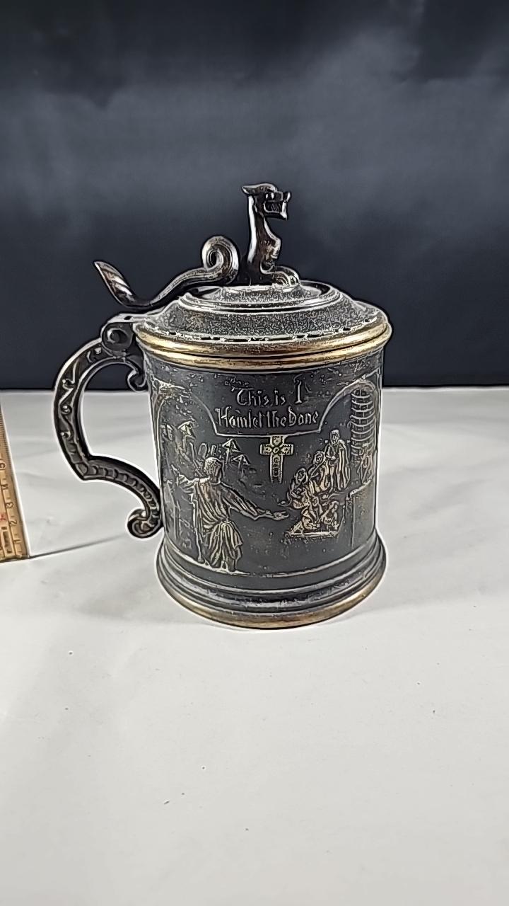 UNIK VINTAGE DRAGON LOCK BRONZE MUG KOBENHAVN DANMARK, EDWARD AAGAARD