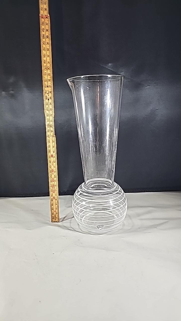 LENA BERGSTRÖM, KARAFF, glas, Orrefors 'Obelix' sent 1900-tal