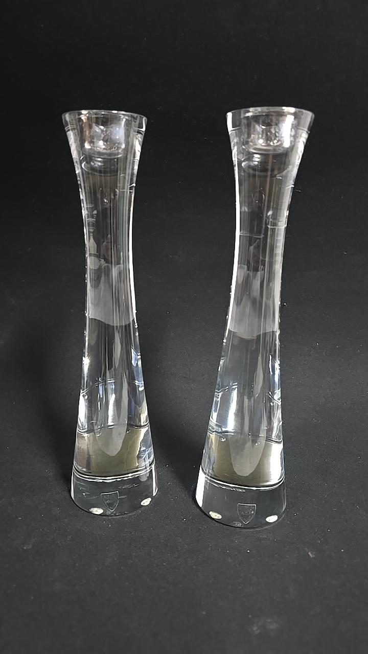 LJUSSTAKAR, ett par, 'Houston', Ingegerd Råman, Orrefors