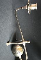CANDLESTICK, 'Cannonball', pewter, WAS Benson style, length 35cm