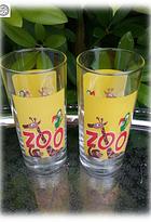 Härliga Zoo glas m giraffen papegojan och apan Fint skick Vi har många godisglas