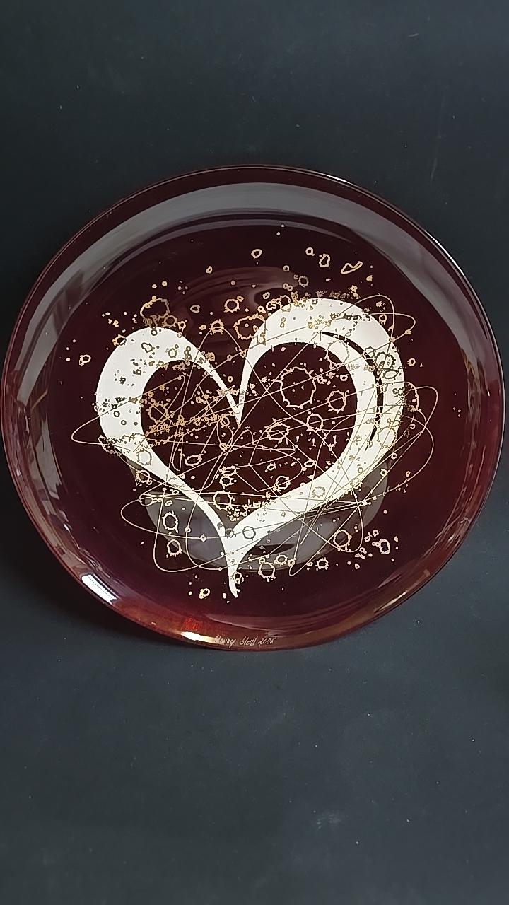 Fat, Glas, Steninge slott, Red Cross Heart, dia ca 36.5cm
