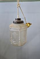 TAKLAMPA, mässing/frostat glas, 1900-tal