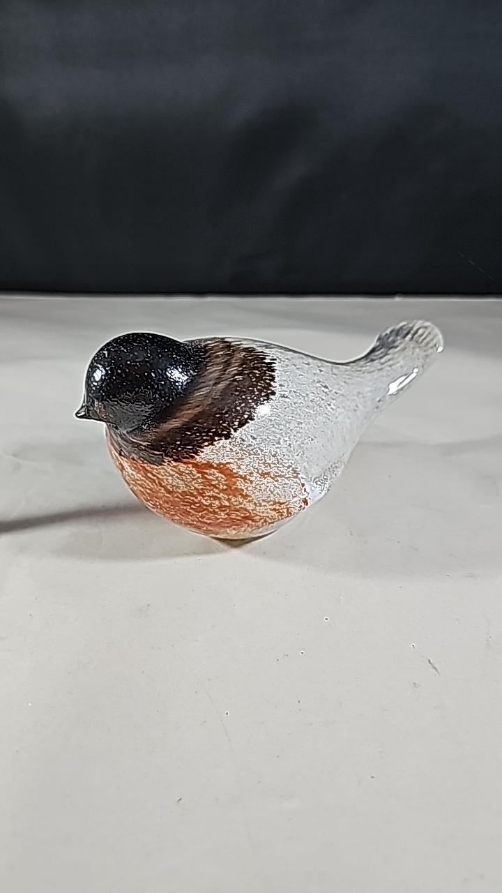 Fågel Domherre Art Glass Team Finland