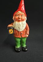 Figura, Papá Noel, terracota pintada, estampada Gräfenroda, RDA, años 50, Navidad