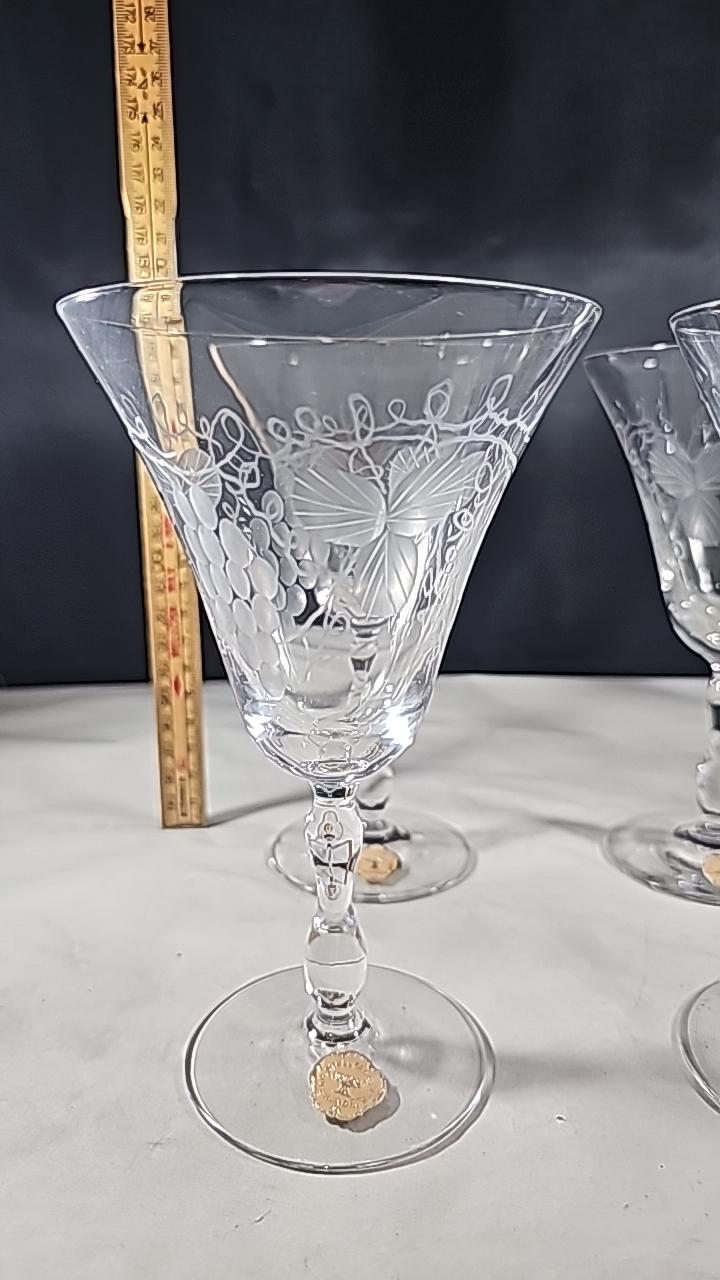 VINGLAS, 6 st, Kristallfabriken Skandia, 1900-tal