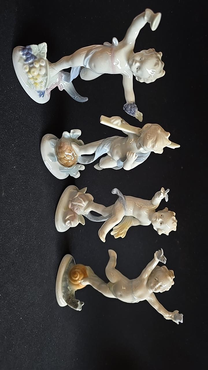 FIGURINER 4 st, porslin 'Fyra årstider' Metzler & Ortloff, Ilmenau