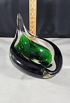 Holmegaard Danish Mid Century Modern Teardrop Glass Vessel Ashtray by Per Lutken 1950s Denmark