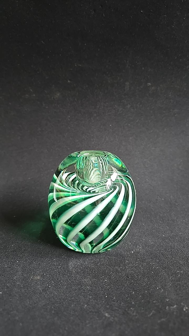 MURANO HANDBLÅST GLAS LJUSLYKTA LJUSSTAKE SWIRL FINT SKICK! MURANO HANTVERK höjd ca 9 cm