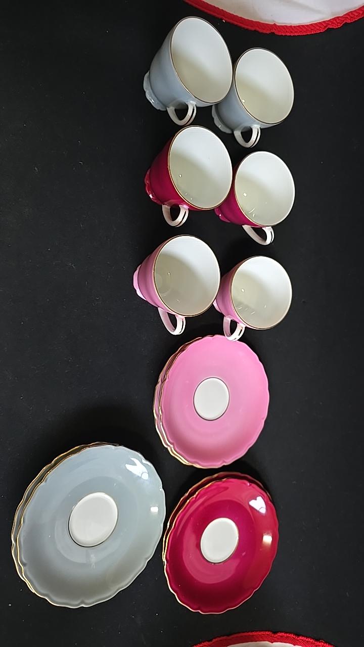 Jätte söta koppar, 6 st med fat. Bavaria