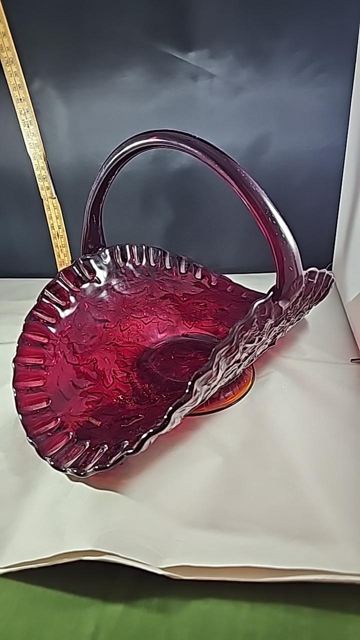 Stor glaskorg - Fruktskål - Dekorativ glaskorg