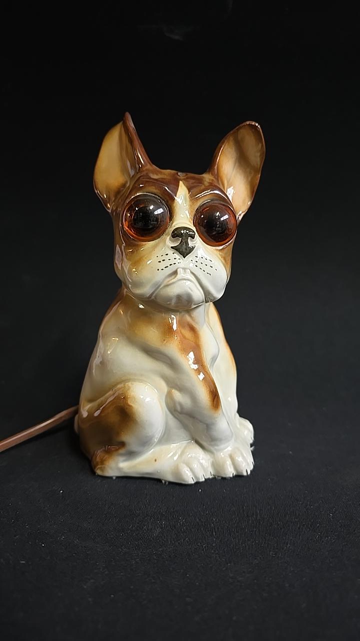 Hund - MED LAMPA - VINTAGE - KERAMIK