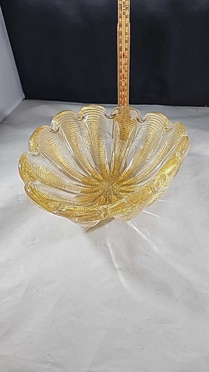 Stor Skål av Murano med guld i glaset