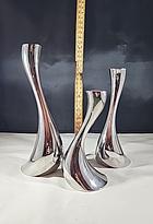 GEORG JENSEN ljusstakar, 3 stycken, "Cobra", design Constantin Wortmann
