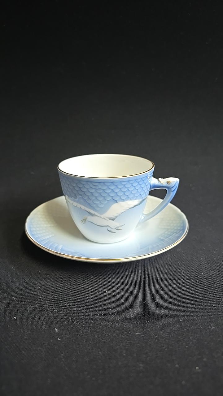 Kaffekopp med fat, porslin, Blå Måsen, Bing & Gröndahl, Danmark