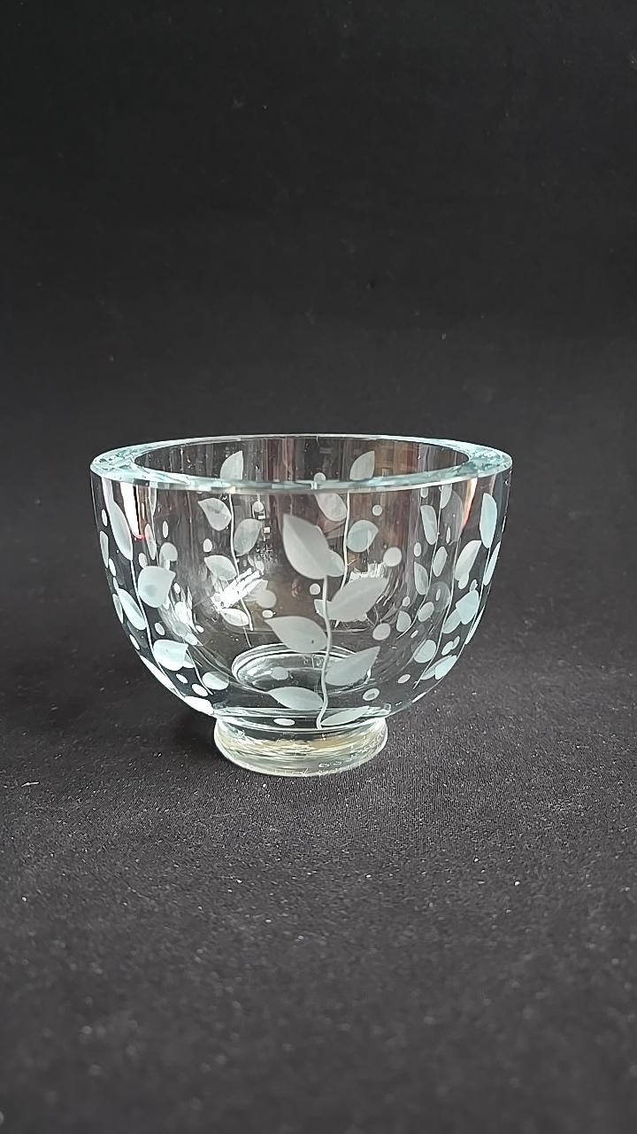 EDWARD HALD, Skål av Glas, Orrefors, Vintage / Retro / 1940-tal, signerad höjd 9cm dia 12.5cm