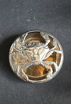 POPIELNICZKA, nowe srebro, w formie kraba, „Eneret”, Dania, pierwsza połowa XX wieku